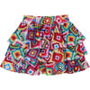 Girls Tiered Skirt, Granny Squares - Skirts - 1 - thumbnail