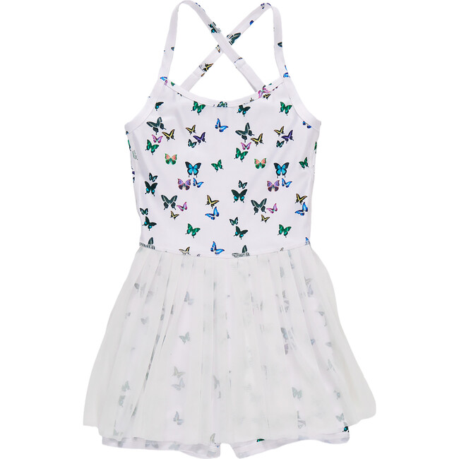Girls Tennis Dress, Butterflies on White
