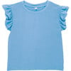 Girls Ruffle Crop Top, Cotton Candy - T-Shirts - 1 - thumbnail