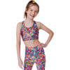 Girls Sports Bra, Rainbow Sprinkles - Bras - 1 - thumbnail