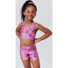 Girls Sports Bra, Pink Candy Spill - Bras - 2