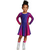 Girls Long Sleeve Skater Dress, Jewel Glitter - Dresses - 1 - thumbnail