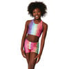 Girls Short, Rainbow Glitter Foil - Shorts - 1 - thumbnail