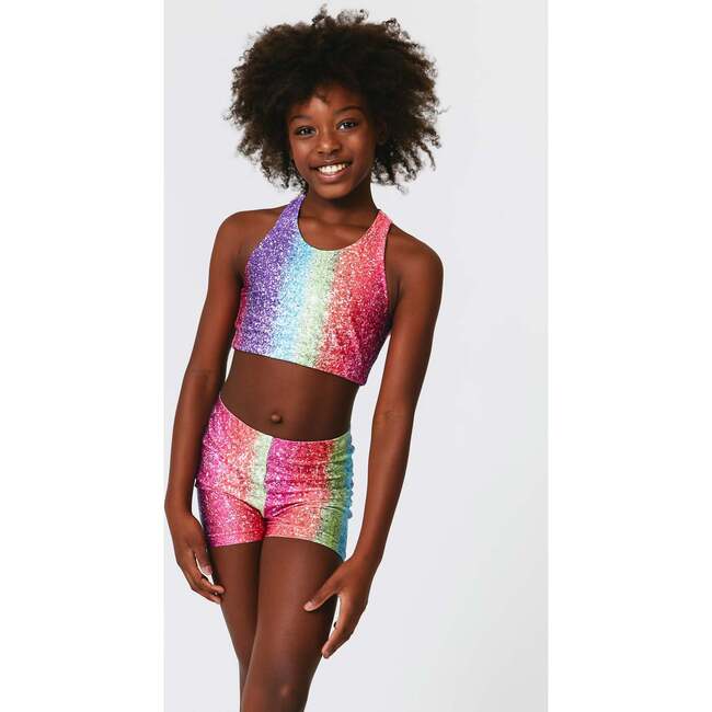 Girls Short, Rainbow Glitter Foil - Shorts - 2