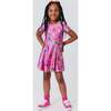 Girls Cap Sleeve Skater Dress, Pink Candy Spill - Dresses - 2