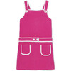 Girl French Terry Contrast Piped Dress, Couture Pink - Dresses - 1 - thumbnail