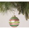 Retro Red and Green Striped Ball Ornament - Ornaments - 2