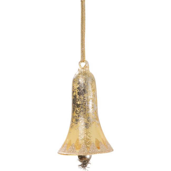 Retro Glass Bell Ornament Gold