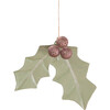 Pastel Holly Tin Ornament - Ornaments - 1 - thumbnail