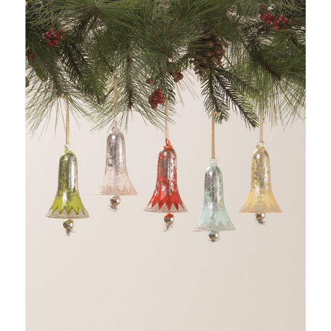 Retro Glass Bell Ornament Blue - Ornaments - 2