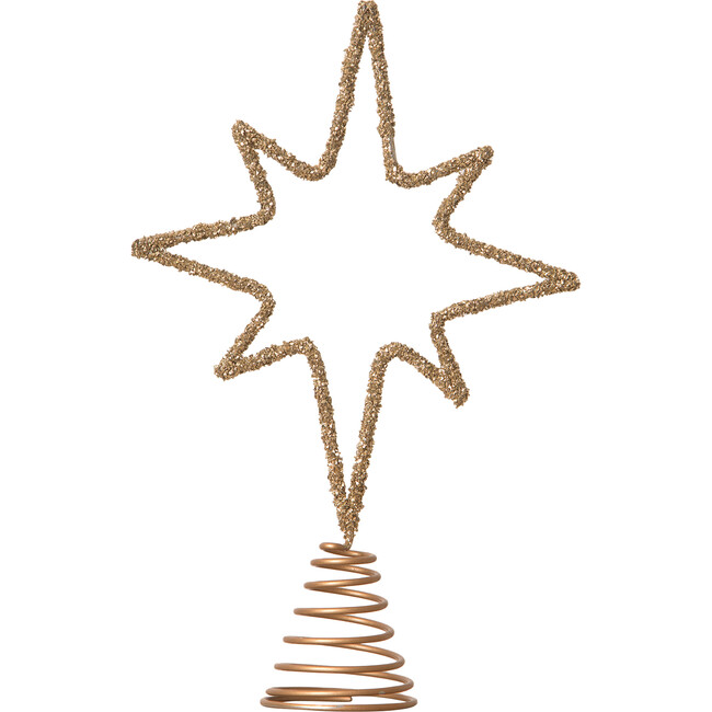 Old Gold Moravian Star Wire Tree Topper