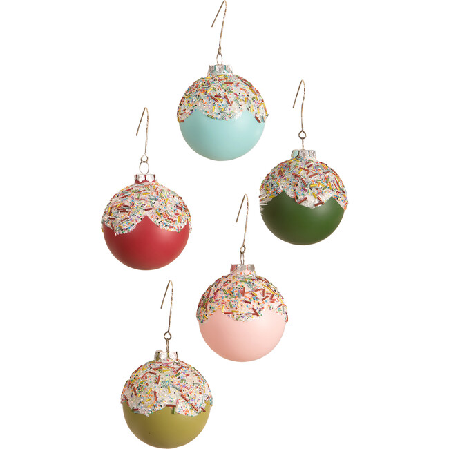 Cupcake Glass Ball Ornaments, Set of 5