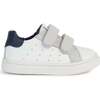 Navy Nashik Velcro Sneakers, White - Sneakers - 1 - thumbnail