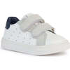 Navy Nashik Velcro Sneakers, White - Sneakers - 2