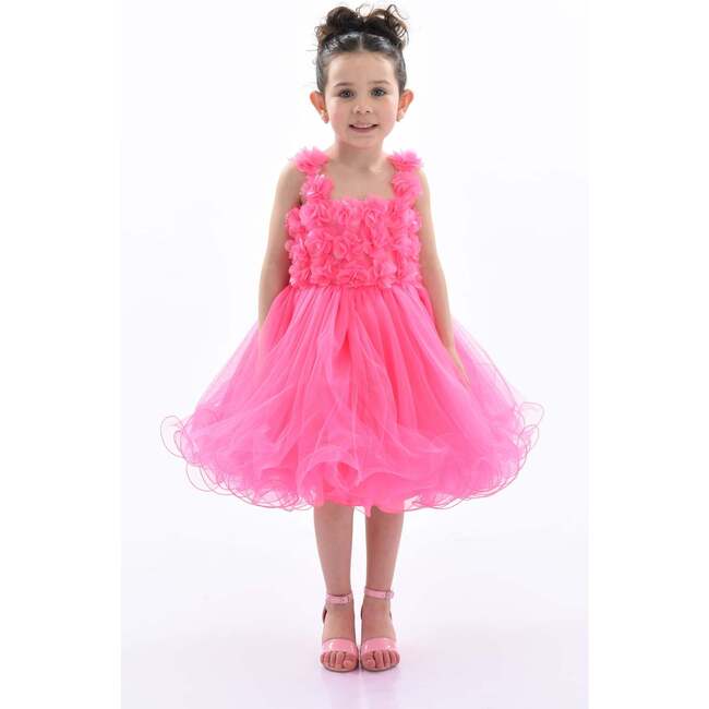 Rose Campanula Dress, Neon Pink - Dresses - 2