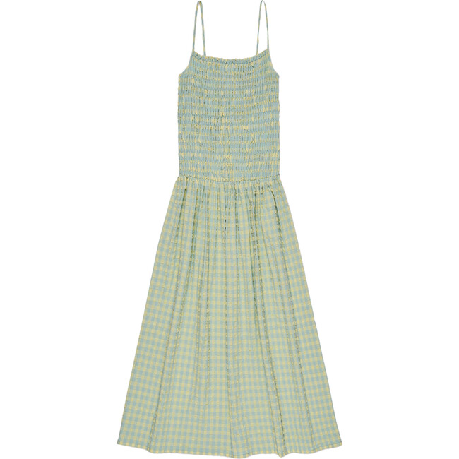 Women's Canyon Seersucker Gingham Dress, Yellow & Green - Dresses - 2