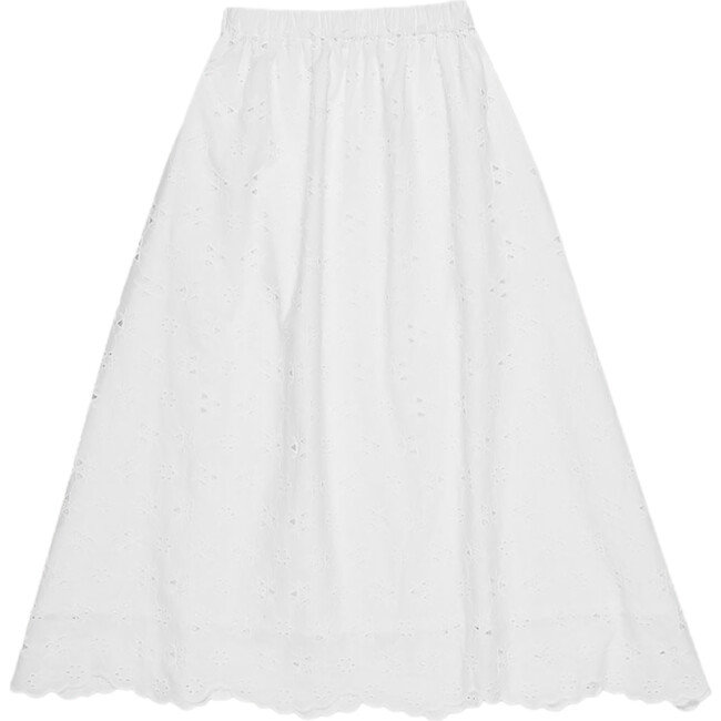 Women's Abbott Swiss Embroidered Scalloped Trim Skirt, White
