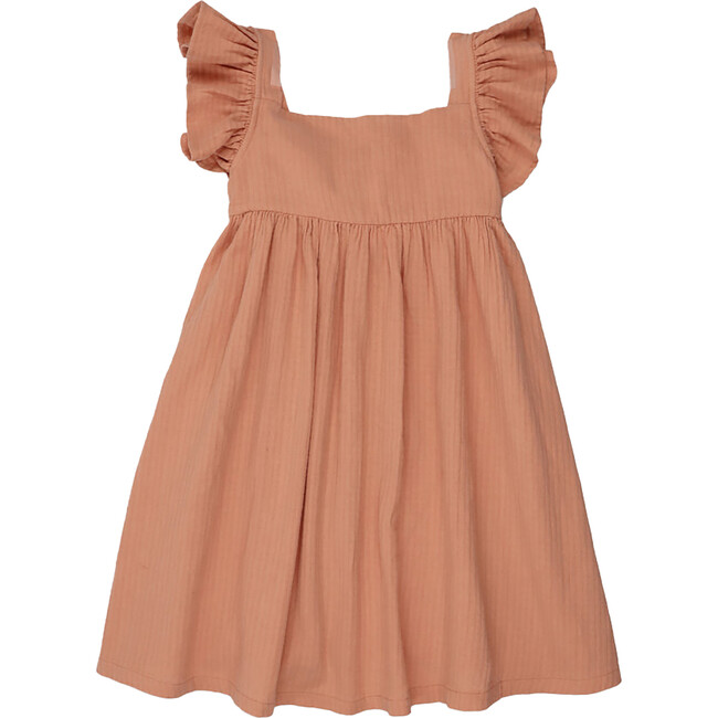 Valley Square Neck Ruffle Sleeve Dress, Canyon Clay