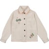 Topanga Print Embroidered Trim Jacket, Natural - Jackets - 1 - thumbnail