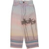 Sunset Print Straight Denim Pant, Multicolors - Pants - 1 - thumbnail