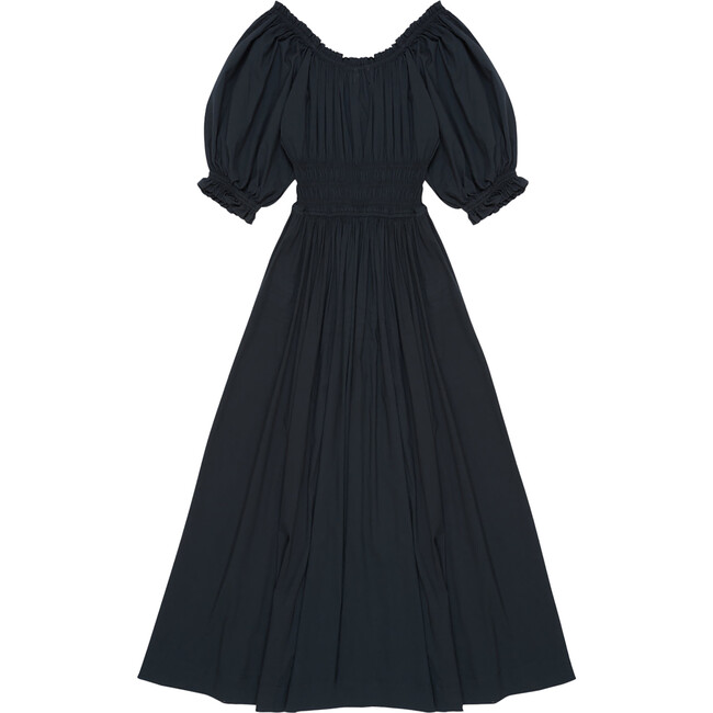 Women's Venice Puff Sleeve Smocked Bodice Maxi Dress, Navy