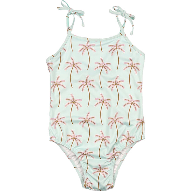 Palm Springs All-Over Print Tie Strap Swimsuit, Mint