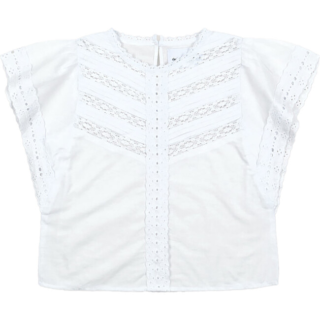 Downey Hand-Made Lace Detail Blouse, White