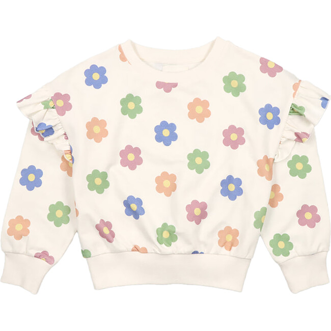 Rancho Daisy Print Sweater, Cream