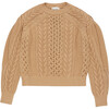 Russel Cable Knit Oversized Jumper, Beige - Sweaters - 1 - thumbnail