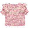 Baby Santa Clarita Floral Print Ruffle Blouse, Lavander - Blouses - 1 - thumbnail