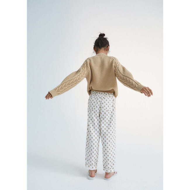 Russel Cable Knit Oversized Jumper, Beige - Sweaters - 5