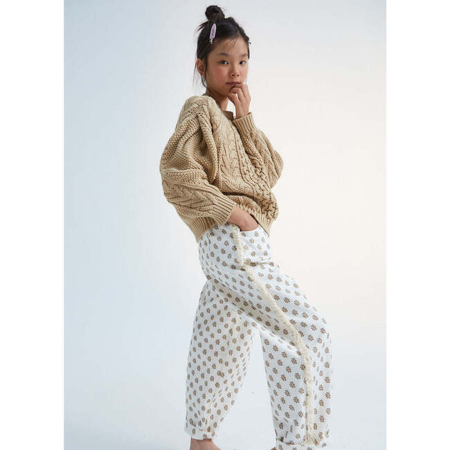 Russel Cable Knit Oversized Jumper, Beige - Sweaters - 6