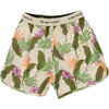 Hills Print Elasticated Waist Short, Cream & Green - Shorts - 1 - thumbnail