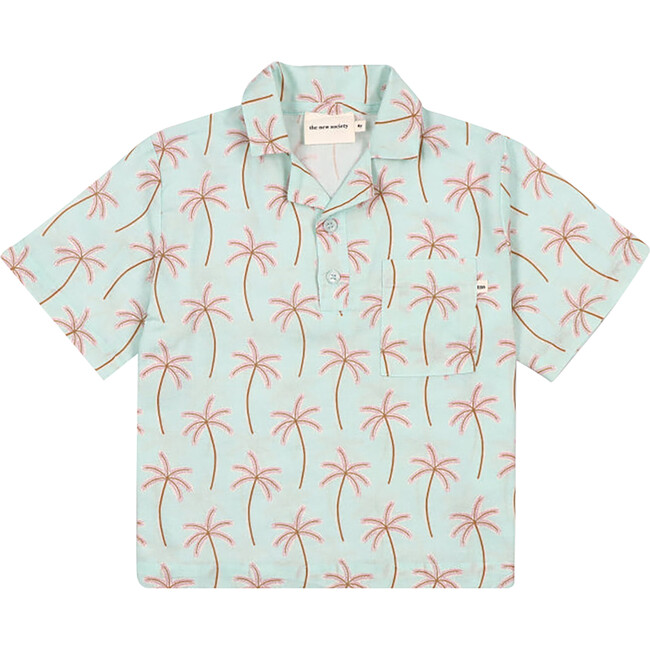 Baby Palm Springs All-Over Print Polo Shirt, Light Blue