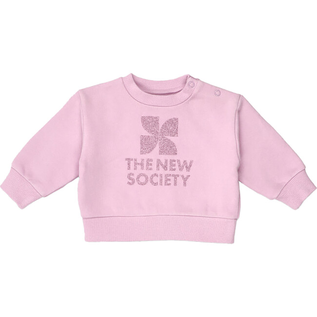 Baby Ontario Print Ribbed Cuff & Hem Sweater, Iris Lilac