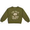 Newbury Long Sleeve Ribbed Cuff Sweater, Olive - Sweaters - 1 - thumbnail