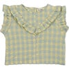 Baby Canyon Seersucker Gingham Blouse, Yellow & Green - Blouses - 1 - thumbnail