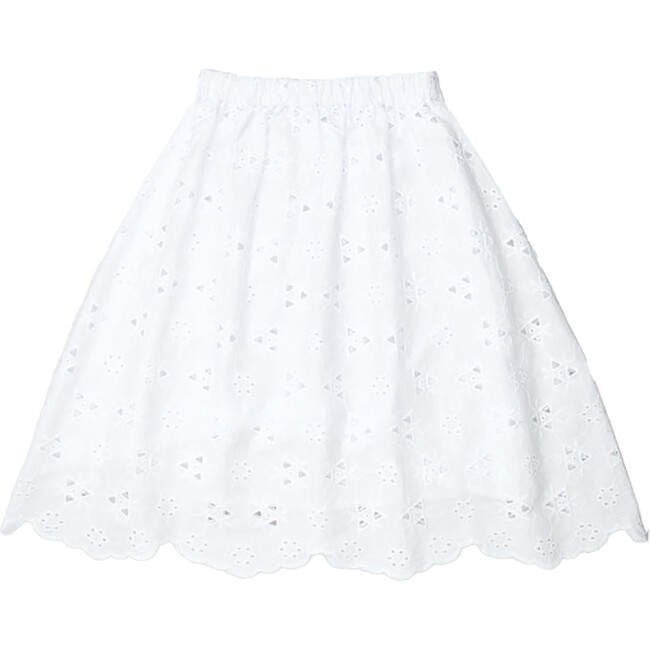 Abbott Swiss Embroidered Scalloped Trim Skirt, White