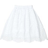 Abbott Swiss Embroidered Scalloped Trim Skirt, White - Skirts - 1 - thumbnail