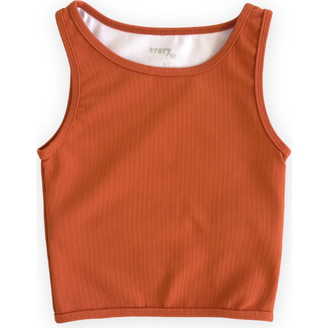 Ribbed Longline Crop, Persimmon