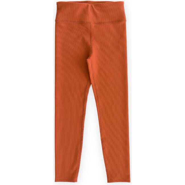 Sporty Ribbed Leggings, Persimmon