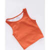 Ribbed Longline Crop, Persimmon - Shirts - 5