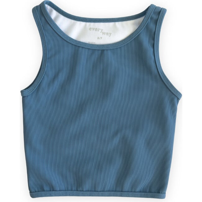 Ribbed Longline Crop, Cornflower