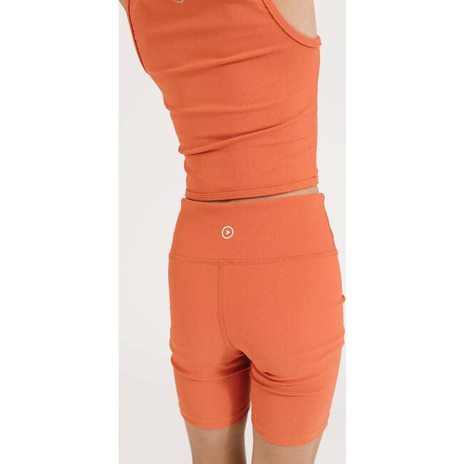 Ribbed Cycle Shorts, Persimmon - Shorts - 4