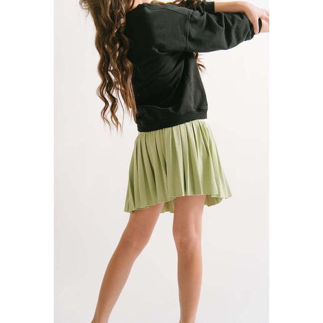 Pleated Court Skort, Lime - Skirts - 4