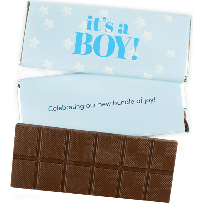 It's a Boy Wrapped Belgian Milk Chocolate Candy Bar, Set of 18