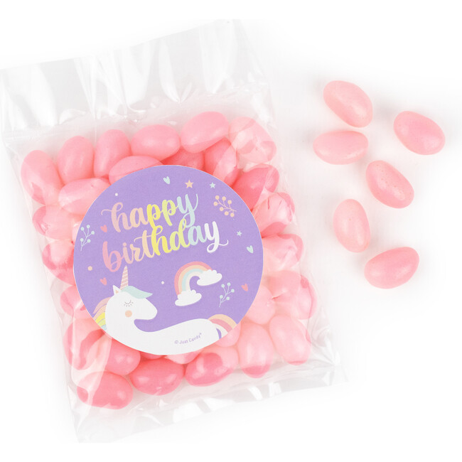 Happy Birthday Unicorn Party Favor Bag with Jelly Beans, Set of 12