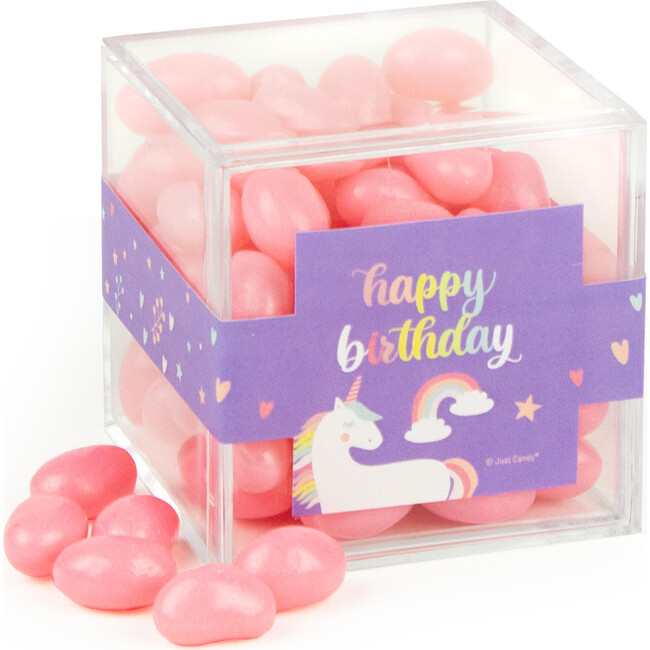 Happy Birthday Unicorn JUST CANDY® Favor Cube with Jelly Beans, Set of 12