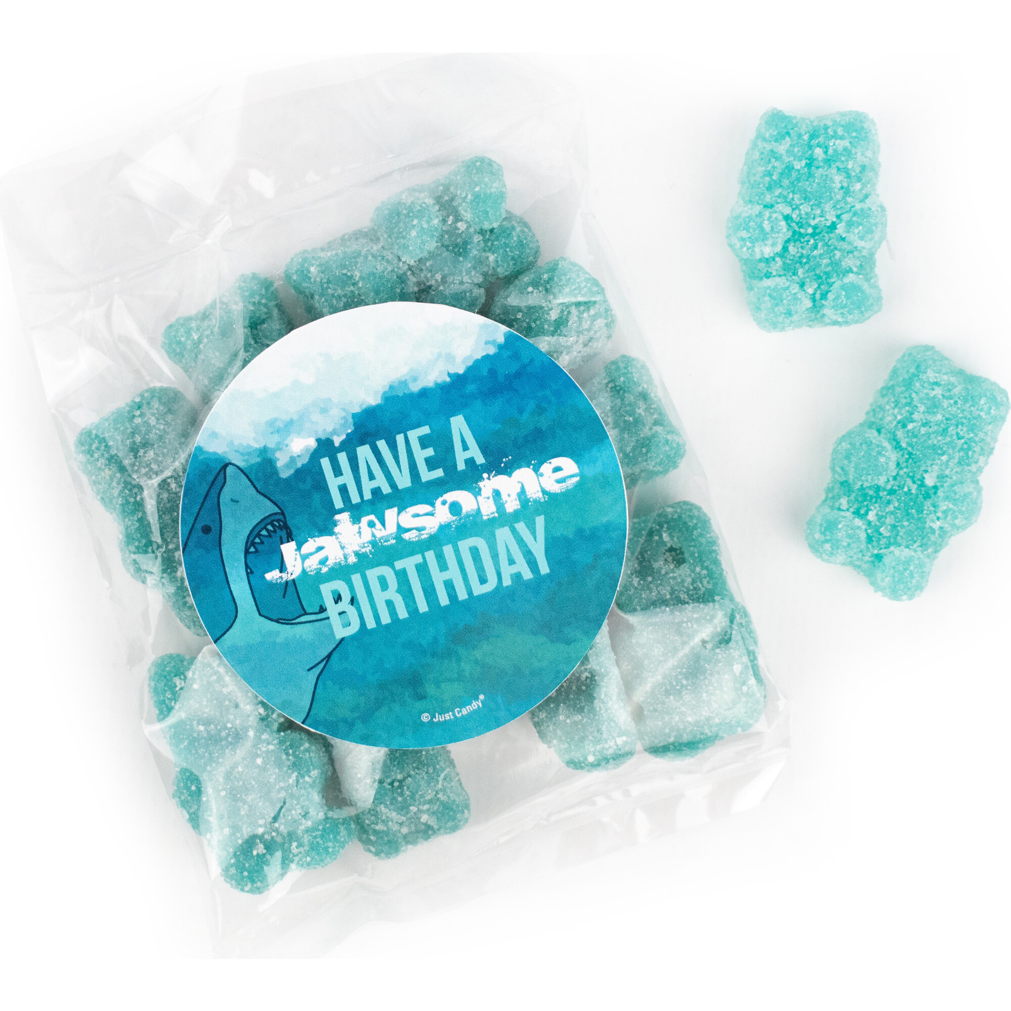 Happy Birthday Shark Party Favor Bag with Gummy Bears, Set of 12 - Other Accessories - 1