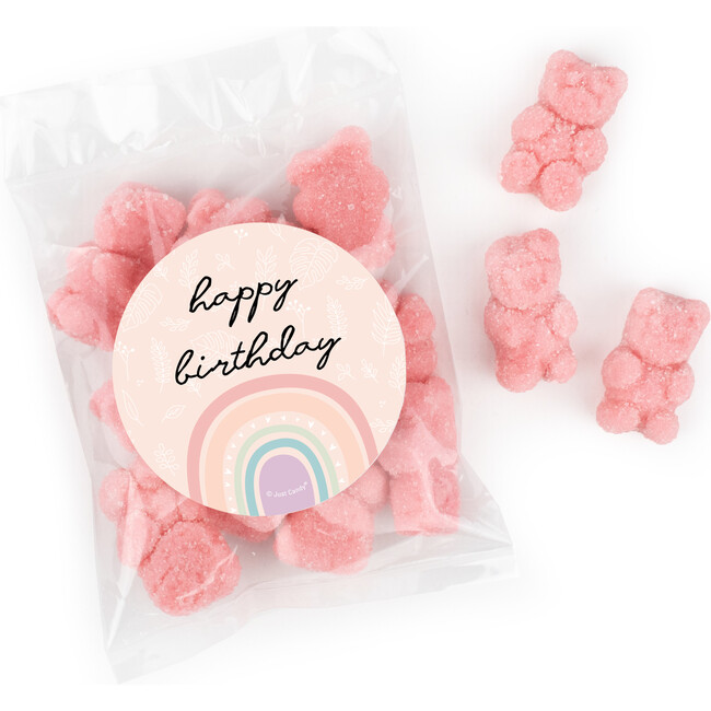 Happy Birthday Rainbow Party Favor Bag with Gummy Bears, Set of 12